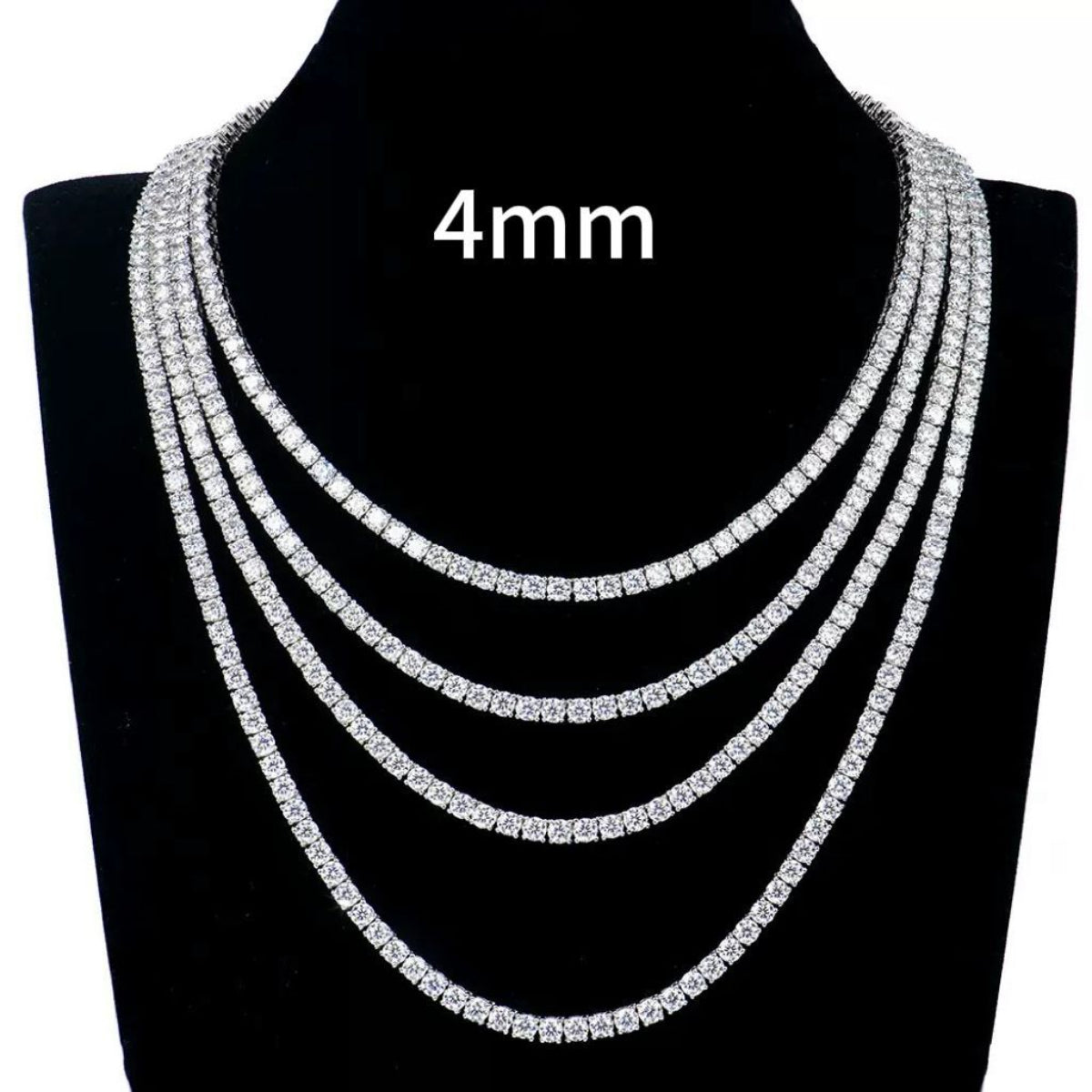 tennis Moissanite necklaces '4mm' .