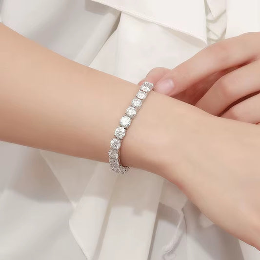 سواره التنس موزونايت وفضه مطليه حجم 6.5 مم